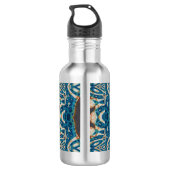 Türkis Gold Sun Southwestern Art Edelstahlflasche (Rückseite)
