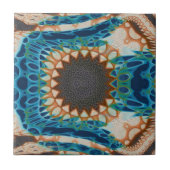 Türkis Gold Sun Southwestern Art Fliese (Vorderseite)