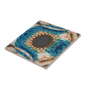 Türkis Gold Sun Southwestern Art Fliese (Seite)