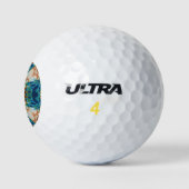 Türkis Gold Sun Southwestern Art Golfball (Logo)