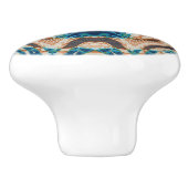 Türkis Gold Sun Southwestern Art Keramikknauf (Seitenansicht)