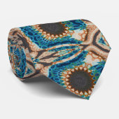 Türkis Gold Sun Southwestern Art Krawatte (Gerollt)