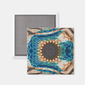 Türkis Gold Sun Southwestern Art Magnet (Vorderseite/Rückseite)