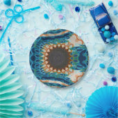 Türkis Gold Sun Southwestern Art Pappteller (Party)