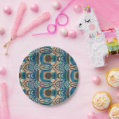 Türkis Gold Sun Southwestern Art Pappteller (Party)