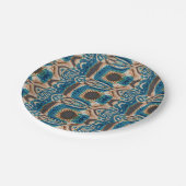 Türkis Gold Sun Southwestern Art Pappteller (Schrägansicht)