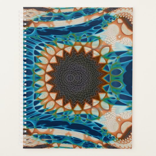 Türkis Gold Sun Southwestern Art Planer (Vorderseite)