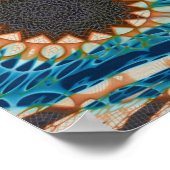 Türkis Gold Sun Southwestern Art Poster (Ecke)