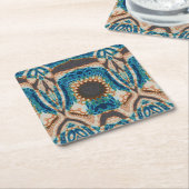 Türkis Gold Sun Southwestern Art Rechteckiger Pappuntersetzer (angewinkelt)