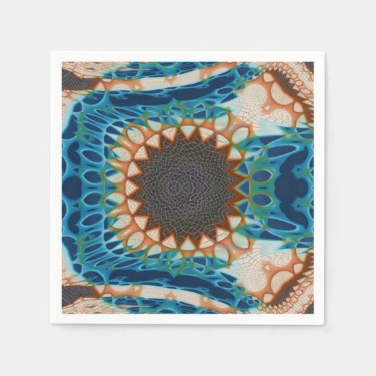 Türkis Gold Sun Southwestern Art Serviette (Vorderseite)