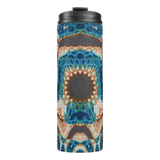 Türkis Gold Sun Southwestern Art Thermosbecher (Vorderseite)