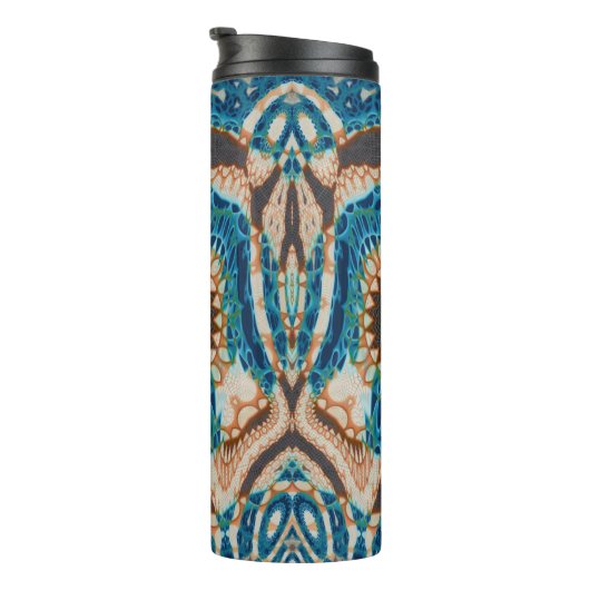 Türkis Gold Sun Southwestern Art Thermosbecher (Nach rechts gedreht)