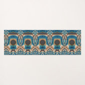 Türkis Gold Sun Southwestern Art Yogamatte (Rückseite (Horizontal))