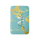 Türkis Golden Foil Badematte (Vorderseite Vertikal)