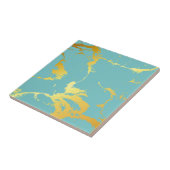 Türkis Golden Foil Fliese (Seite)