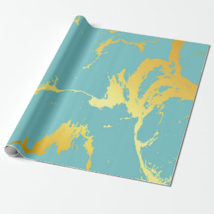 Türkis Golden Foil Geschenkpapier