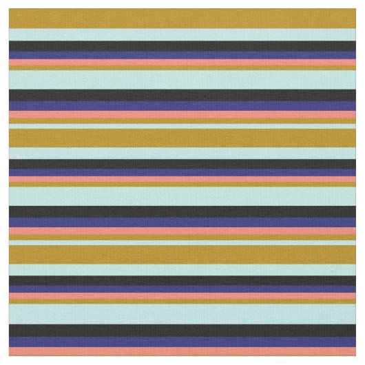 Türkis, Goldenrod, Lachs, Midnight Blue, Black Stoff (Nahaufnahme)