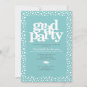 Türkis grad Party kühn Typografie modern Einladung (Vorderseite)