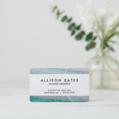 Türkis-Granit-Stein überlagerter Wellen-Druck Visitenkarte (Stehend Vorderseite)