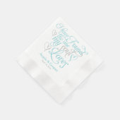 Türkis Grau meine Soul Lieben Herz Hochzeit Serviette (Ecke)