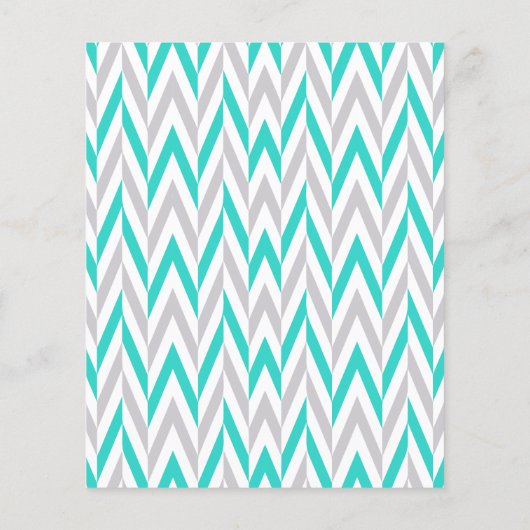 Türkis & Graue Elephant Babydusche - ABCs Flyer (Hinten)