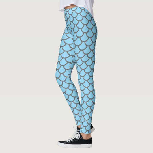 Türkis & Graue Meerjungfische Leggings (Links)