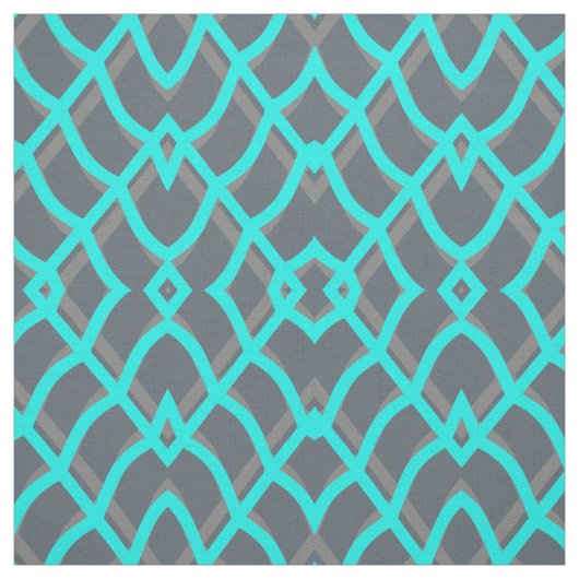Türkis & Gray Geometric Stoff (Muster)