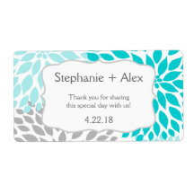 Türkis & Gray Mum Water Flasche - passen Sie sie a