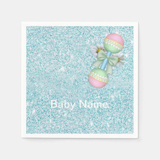 Türkis Green Blue Serviette (Vorderseite)