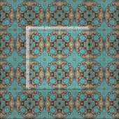 Türkis Green Brown Bali Batik Style Muster Stoff (Kachel)