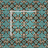 Türkis Green Brown Bali Batik Style Muster Stoff (Kachel)