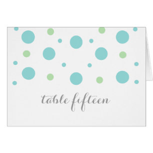 Türkis Green Confetti Tischnummer Card