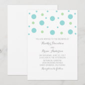 Türkis Green Confetti Wedding Einladung (Vorne/Hinten)