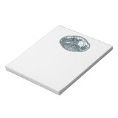 Türkis Green Dragon Medallion Notizblock (Rotiert)