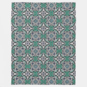 Türkis Grün Aquamarin Blau Angesagt Bohemisch Bali Fleecedecke (Vorderseite)