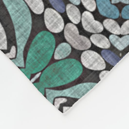 Türkis Grün Aquamarin Blau Angesagt Bohemisch Bali Fleecedecke (Ecke)