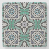 Türkis Grün Aquamarin Blau Angesagt Bohemisch Bali Steinuntersetzer (Vorderseite)