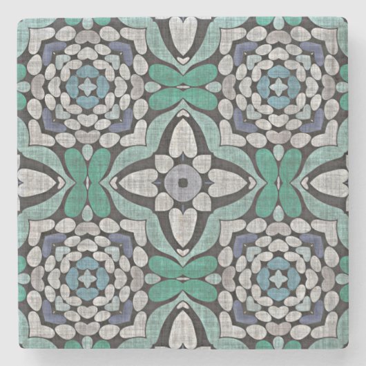 Türkis Grün Aquamarin Blau Angesagt Bohemisch Bali Steinuntersetzer (Vorderseite)