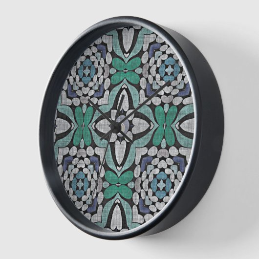 Türkis Grün Aquamarin Blau Angesagt Bohemisch Bali Uhr (Winkel)