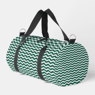 Türkis-Grün-Chevron-Zickzack-Streifenmuster Duffle Bag
