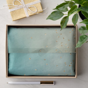 Türkis Grün Gold Glitzer Punkte Seidenpapier