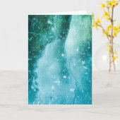 Türkis-grün Ice Art Foto Karte (Gelbe Blume)
