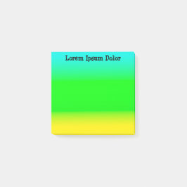 Türkis, Grün und Gelb Post-it Klebezettel