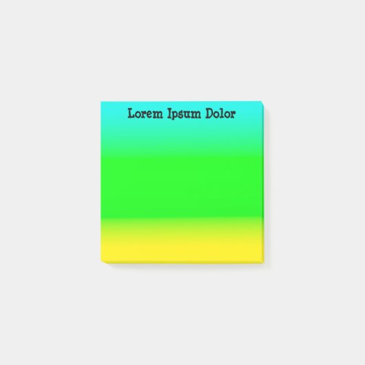 Türkis, Grün und Gelb Post-it Klebezettel (Vorderseite)