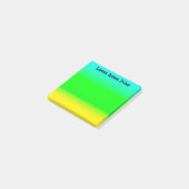 Türkis, Grün und Gelb Post-it Klebezettel (angewinkelt)