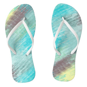 Türkis, Grün und Mauve Marmor Abstrakt Badesandalen