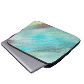 Türkis, Grün und Mauve Marmor Abstrakt Laptopschutzhülle (Vorne Knopf)