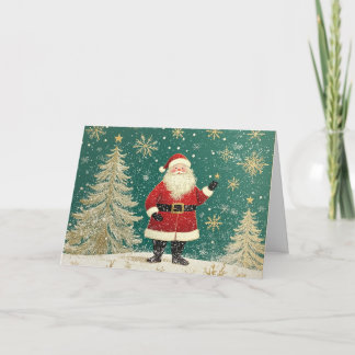 Türkis Grün Weihnachten mit Goldfilm Karte