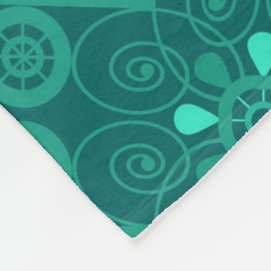 Türkis, grün, Ziergegend Fleecedecke (Ecke)
