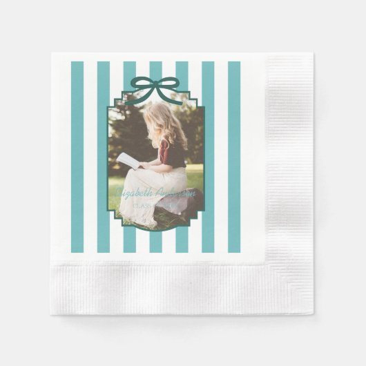 Türkis-grüner Abschluss Serviette (Vorderseite)